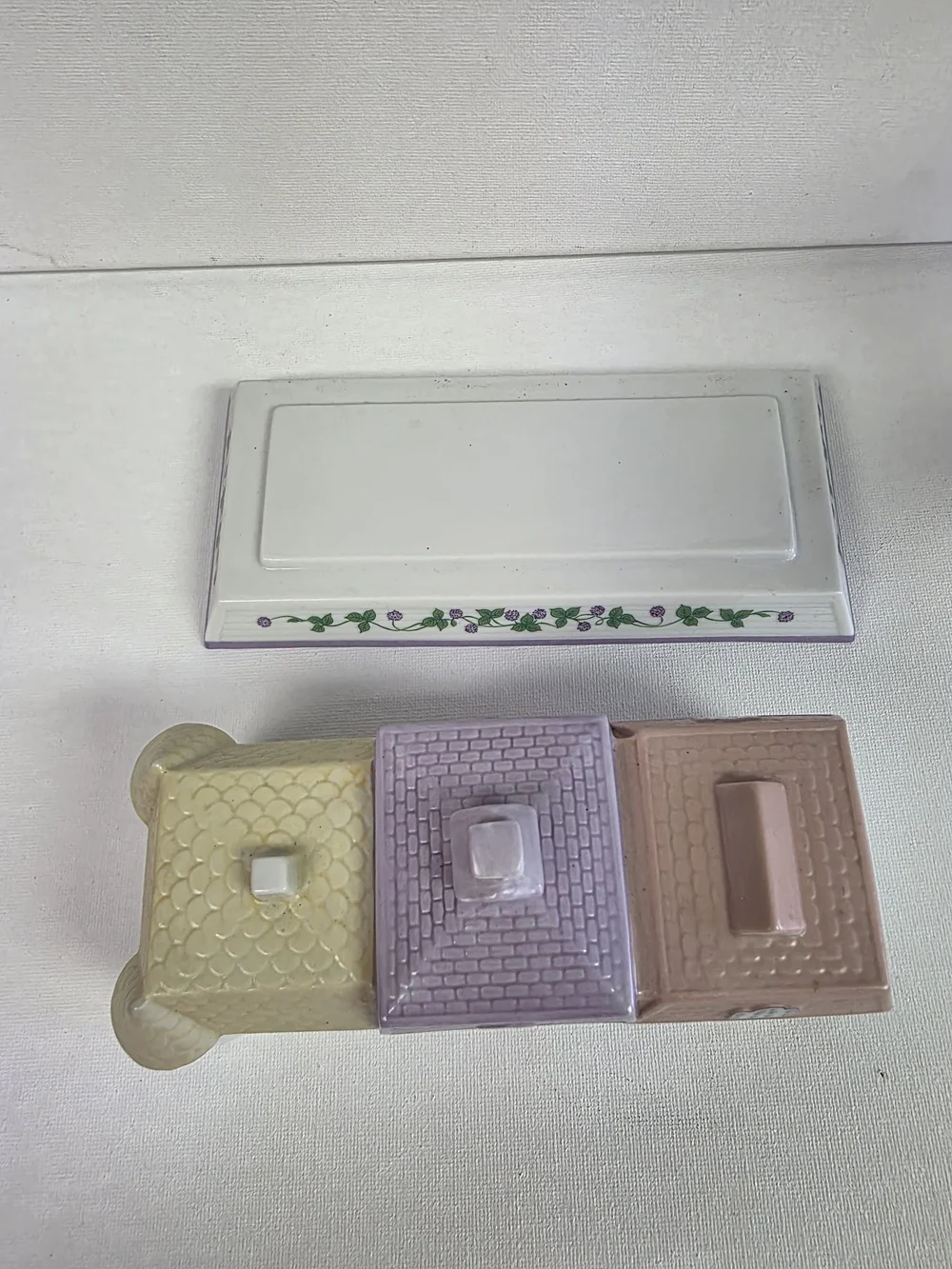 Lenox Village Butter Dish Porcelain 1994 Handmade, 2-Piece Set, Collectible